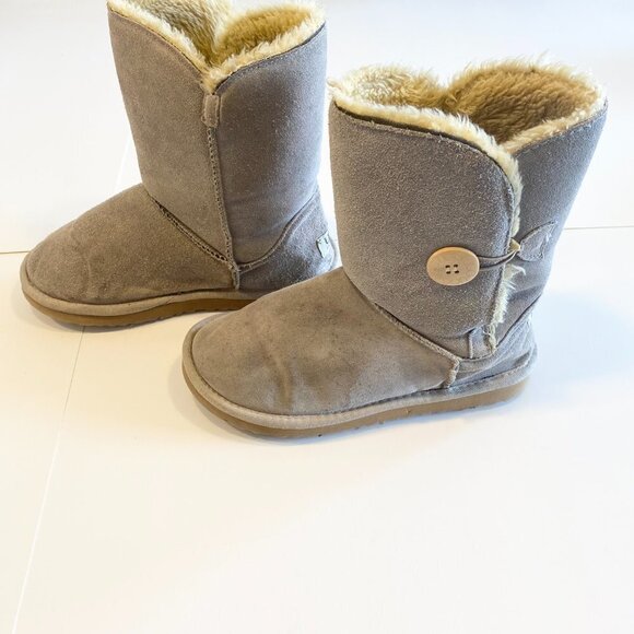 UGG Baily Button Sand-Tan Color Fur Lined Boots Genuine Leather Size 7 - Picture 5 of 9